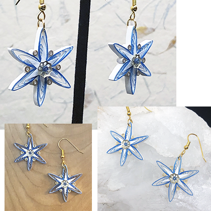 Quilled Paper Treasures - Holiday Snowflake Earrings