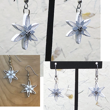 Quilled Paper Treasures - Holiday Snowflake Earrings