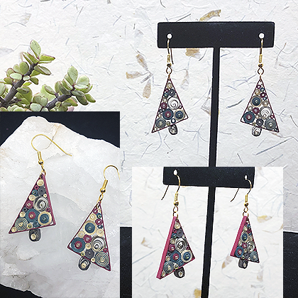 Quilled Paper Treasures - Holiday Tree Earrings