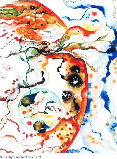 Abstract Watercolor: Cosmos Series