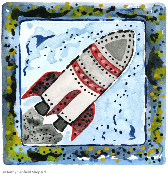 Children's Toy Blocks Watercolor