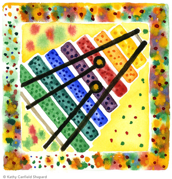 Children's Toy Blocks Watercolor