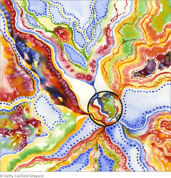 country undone Watercolor