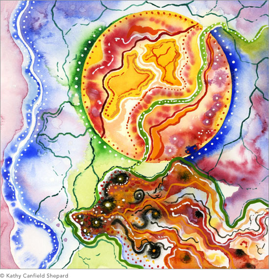 country undone Watercolor